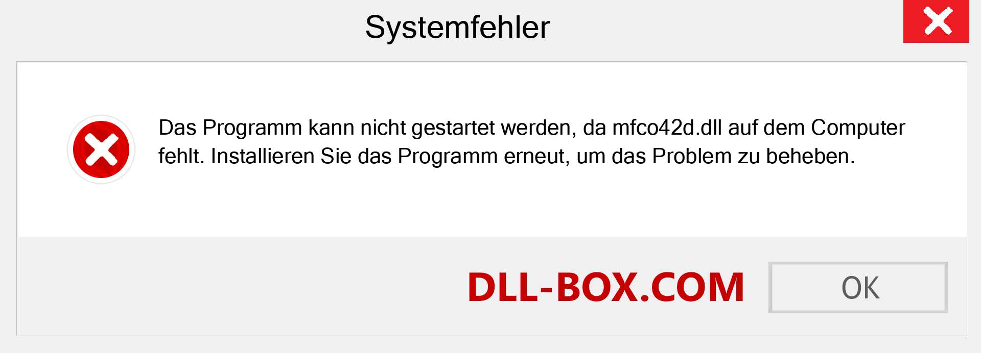 mfco42d.dll-Datei fehlt?. Download für Windows 7, 8, 10 - Fix mfco42d dll Missing Error unter Windows, Fotos, Bildern