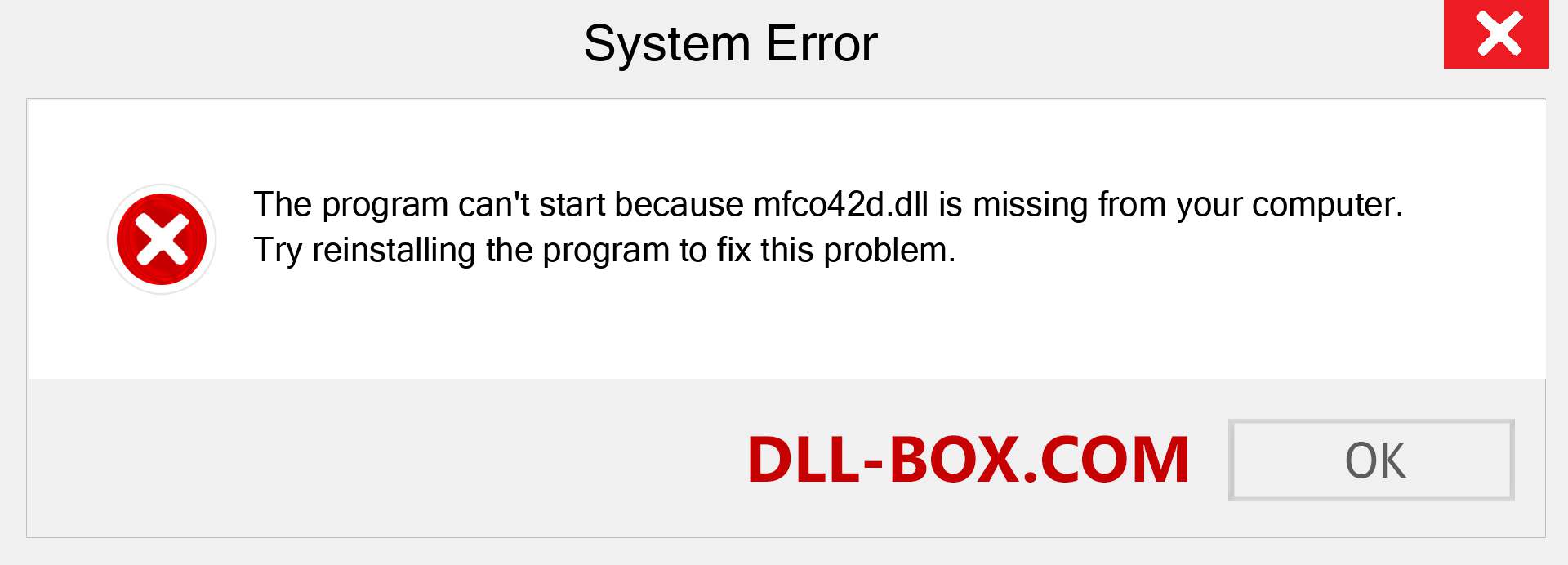  mfco42d.dll file is missing?. Download for Windows 7, 8, 10 - Fix  mfco42d dll Missing Error on Windows, photos, images