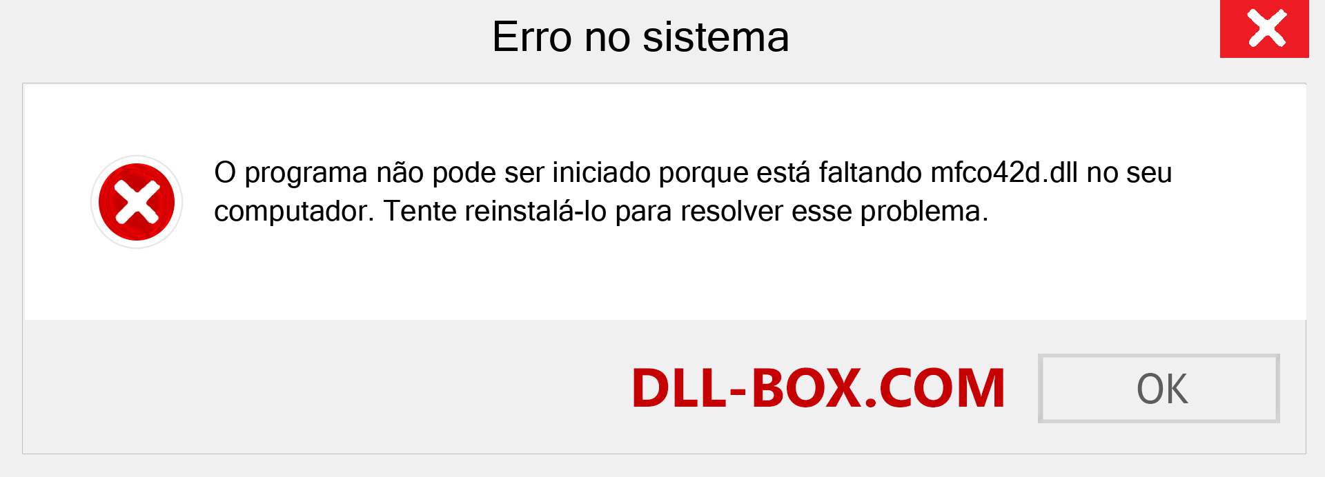 Arquivo mfco42d.dll ausente ?. Download para Windows 7, 8, 10 - Correção de erro ausente mfco42d dll no Windows, fotos, imagens